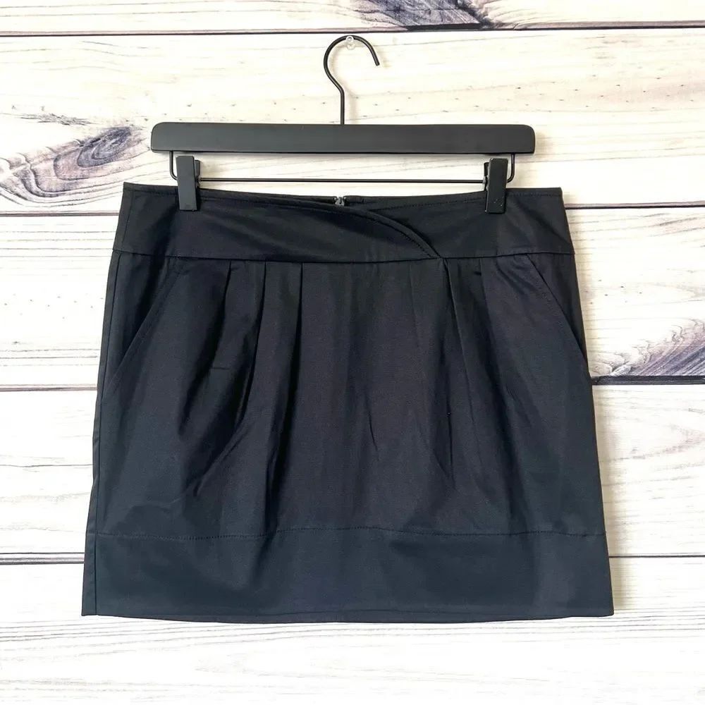 Trina Turk Black Cotton Mini Skirt